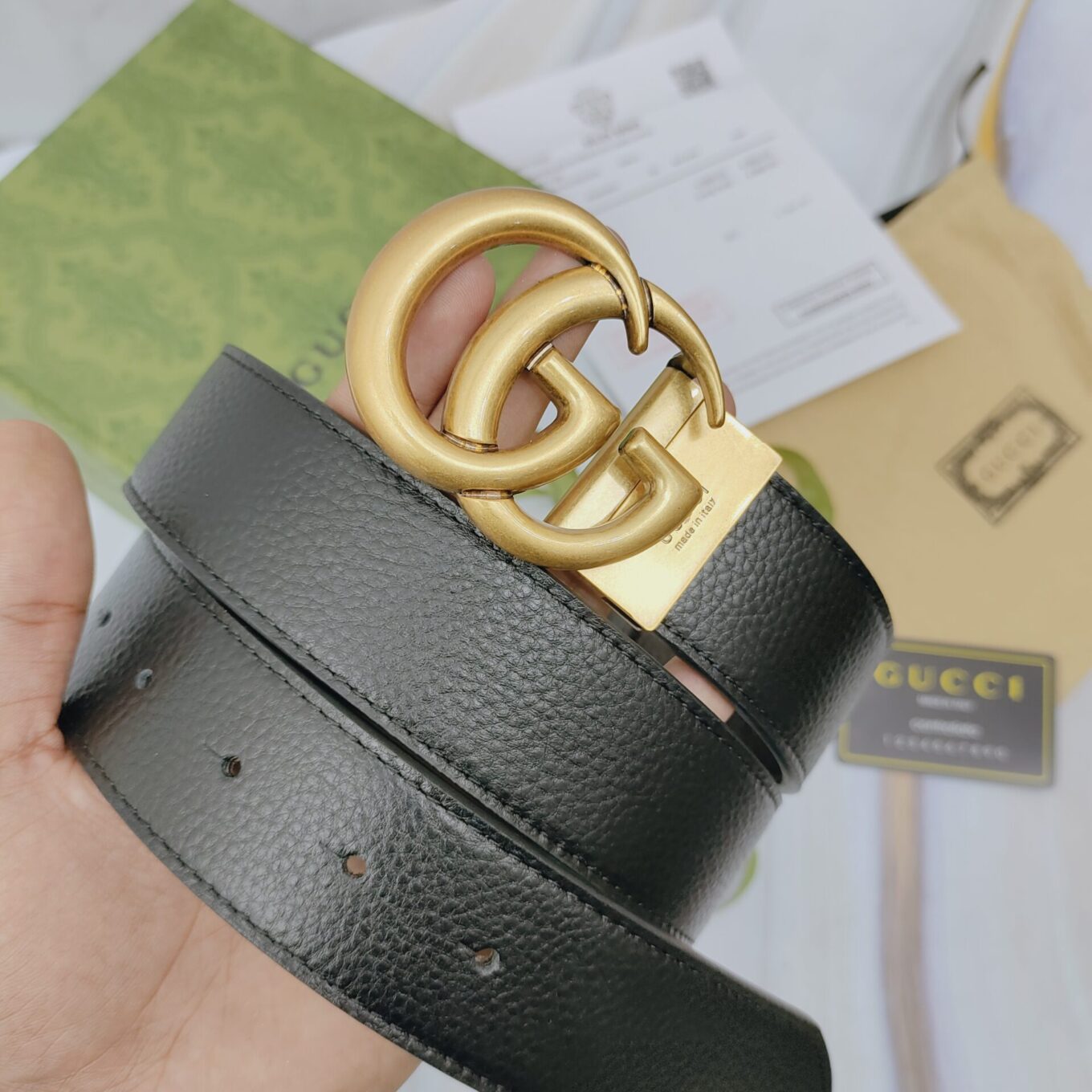 Gucci Reversible Black Coffee Unisex Belt