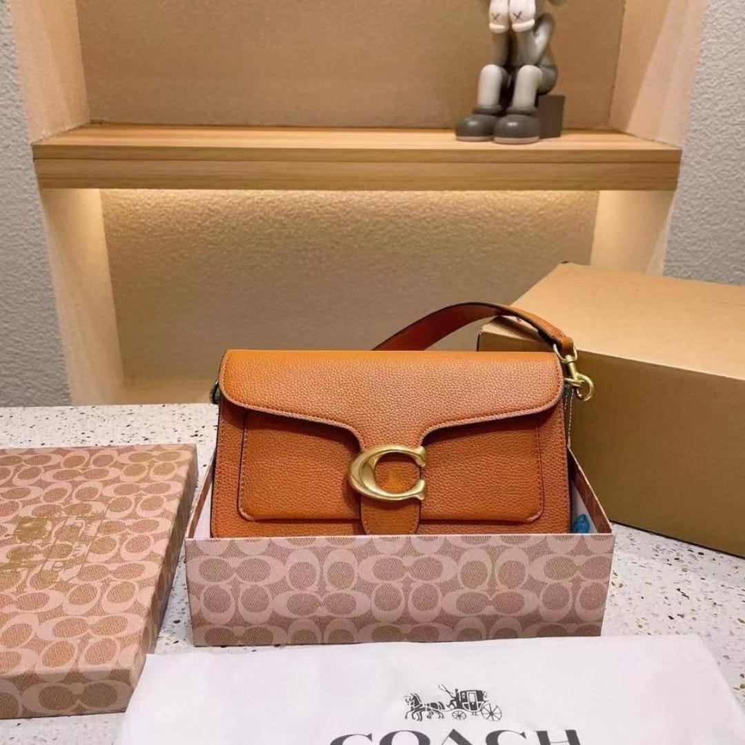 My project (3) Coach Plaque Tan Shoulder Bag (With Box)