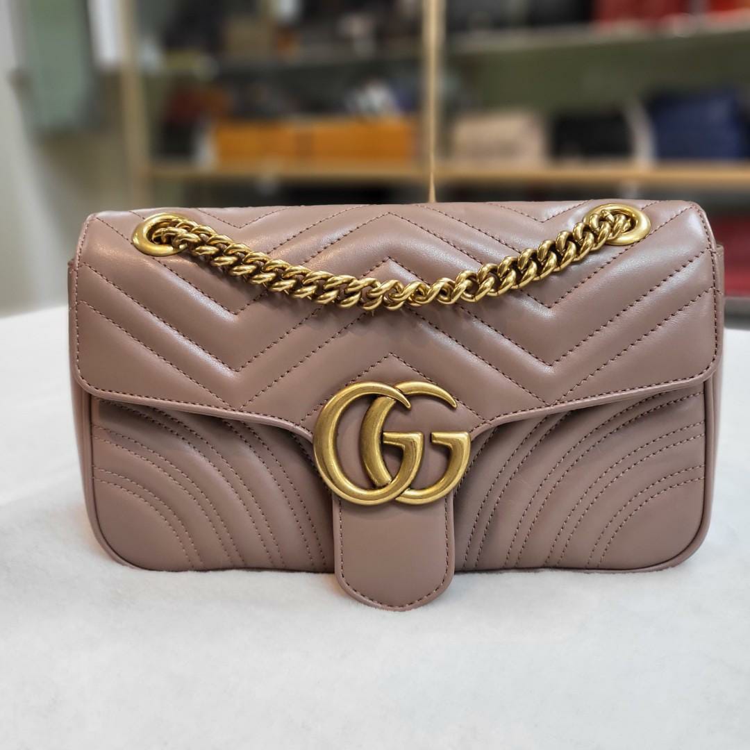 WhatsApp Image 2022-06-20 at 2.29.06 PM Gucci GG Marmont Khaki Matelasse Sling Bag (With Box)