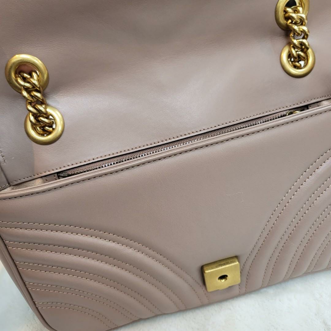 WhatsApp Image 2022-06-20 at 2.29.07 PM (1) Gucci GG Marmont Khaki Matelasse Sling Bag (With Box)