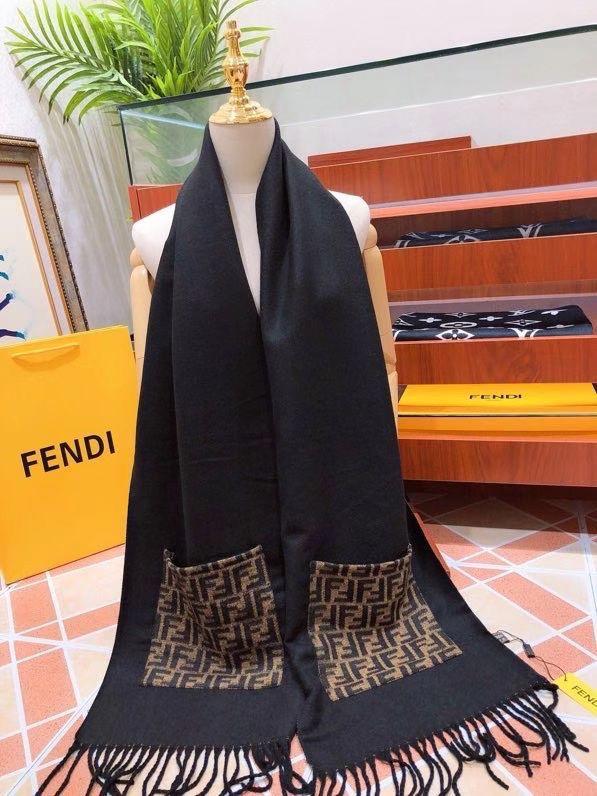WhatsApp Image 2024-09-21 at 4.15.56 PM Fendi Black Brown Unisex Muffler