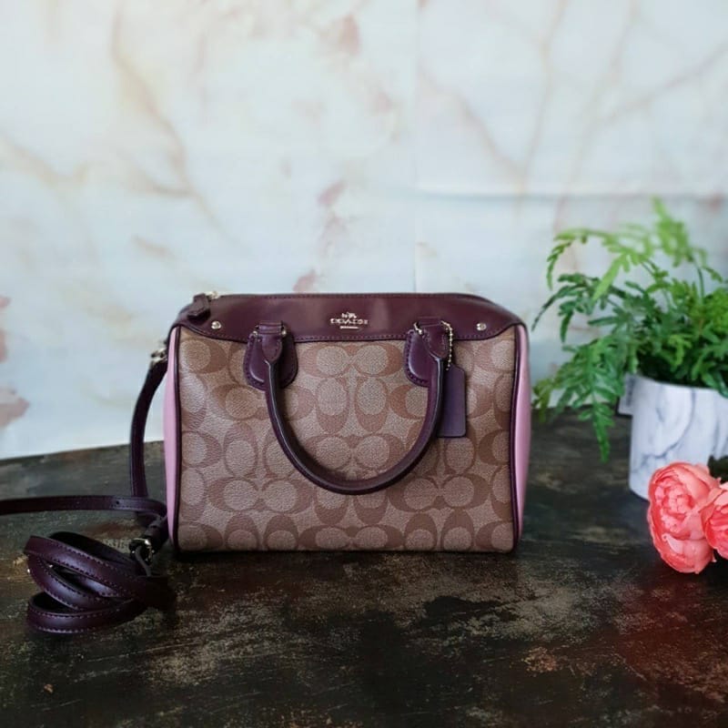 WhatsApp Image 2022-07-18 at 19.10.52 Coach Mini Bennett Satchel Wine Pink Handbag (With Box)