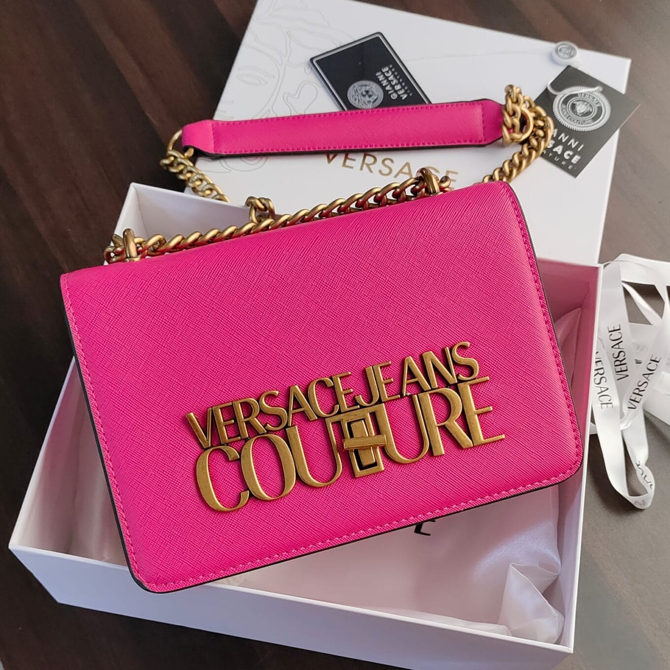WhatsApp Image 2022-09-10 at 18.50.43 Versace Jeans Couture Dark Pink Sling Bag(With Box)