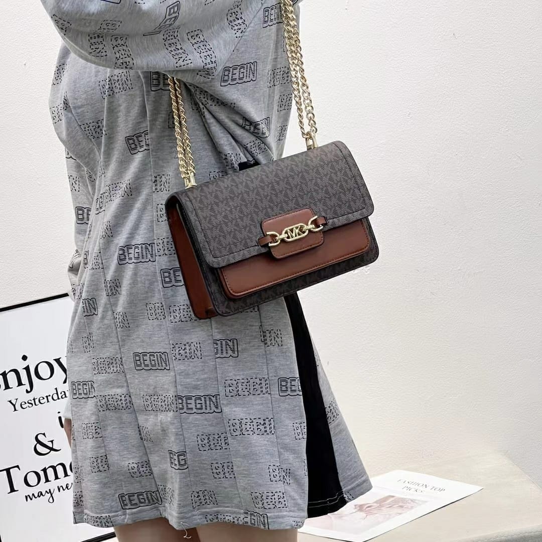 WhatsApp Image 2022-12-22 at 8.03.43 PM Michael Kors Brown Heather Shoulder Bag (With Box)