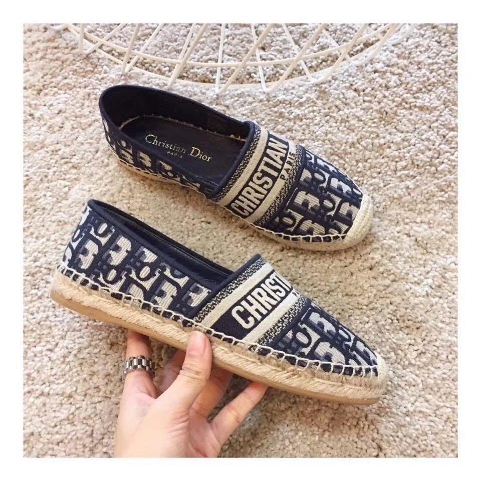 WhatsApp Image 2023-01-11 at 5.51.34 PM Dior Granville Espadrille Black Letter Flat Shoe