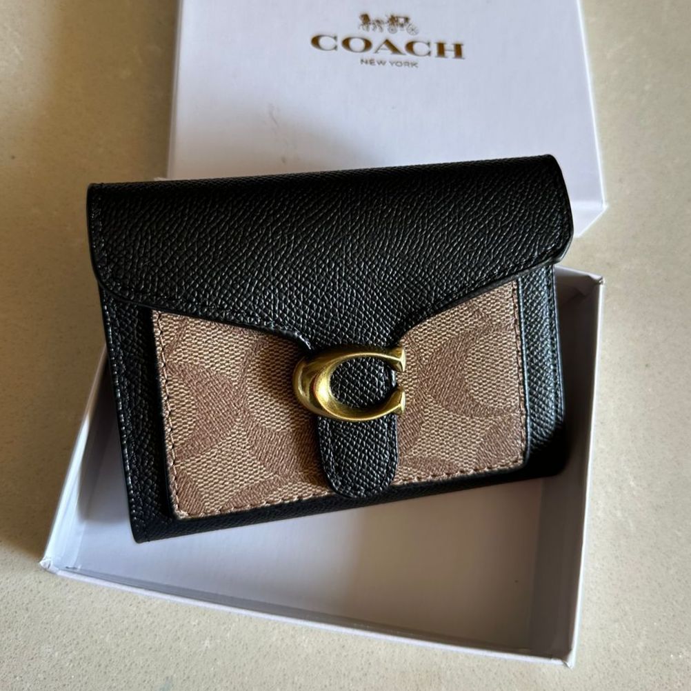 WhatsApp Image 2023-07-09 at 5.33.30 PM Coach Apricot Black Small Tabby Wallet