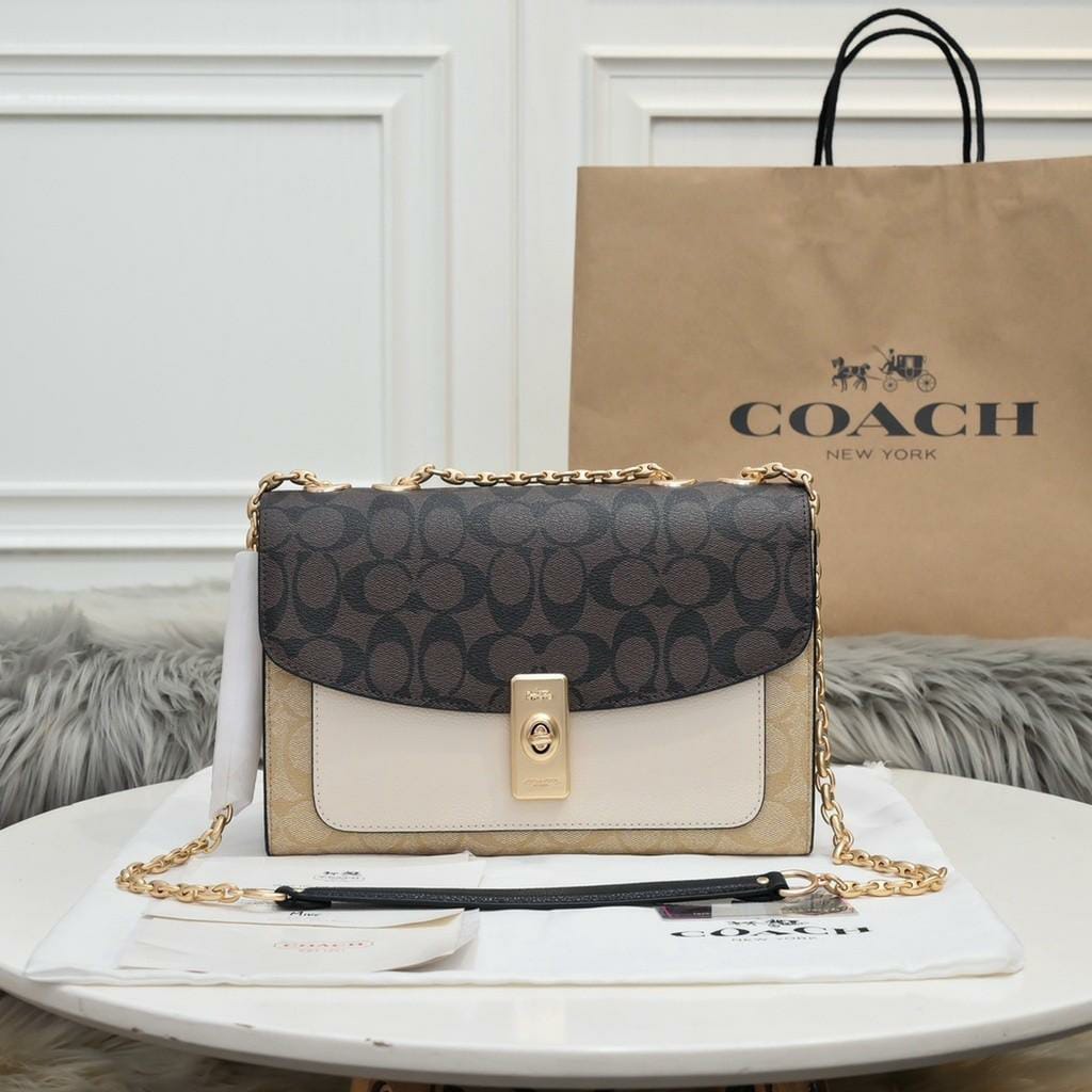 WhatsApp Image 2023-04-12 at 16.20.50 Coach Lane Coffee Apricot Shoulder Bag (With Box)