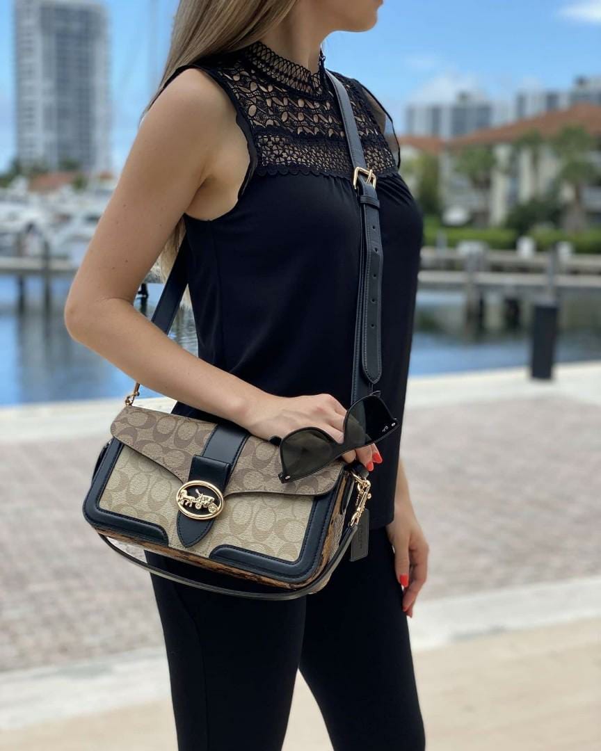 WhatsApp Image 2023-05-19 at 18.20.20 Coach Georgie Apricot Shoulder Bag (With Box)