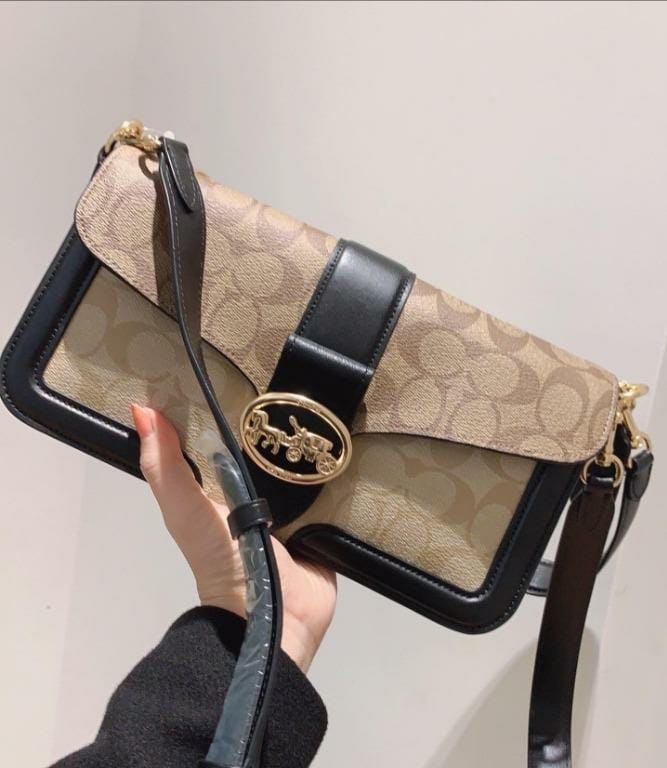 WhatsApp Image 2023-05-19 at 18.20.22` Coach Georgie Apricot Shoulder Bag (With Box)