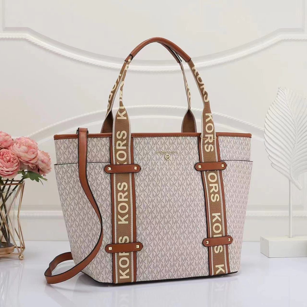 WhatsApp Image 2023-06-12 at 20.13.43 Michael Kors Maeve Beige Brown Tote Bag