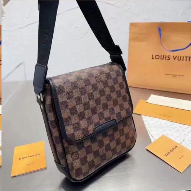 WhatsApp Image 2023-06-15 at 01.20.43 Louis Vuitton Sider Unisex Coffee Black Cheack Messenger Bag (With Box)