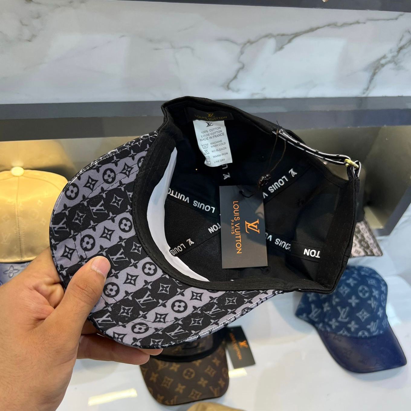 WhatsApp Image 2023-09-21 at 23.35.50 Louis Vuitton Black Mono Baseball Cap