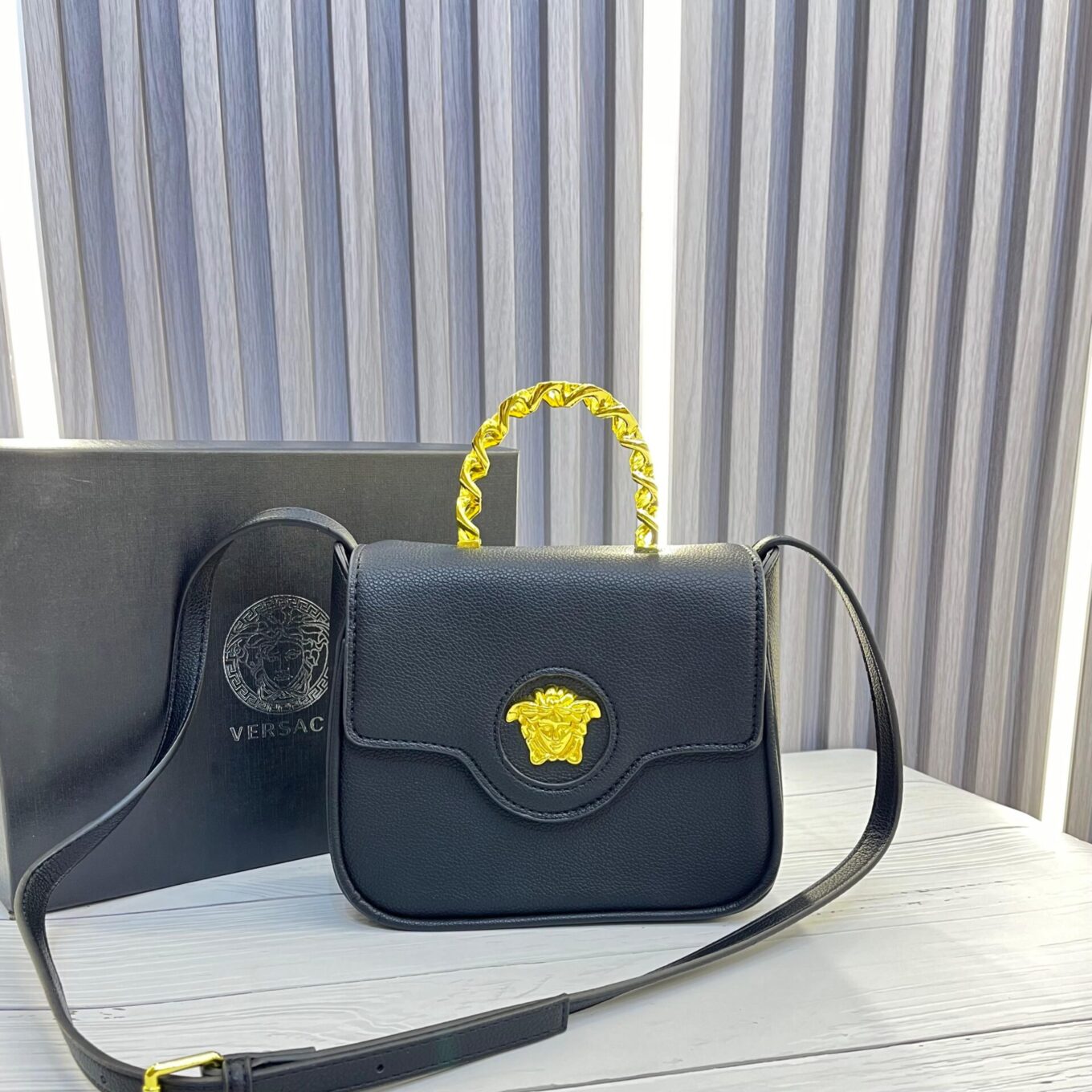 WhatsApp Image 2023-11-27 at 17.12.16_841ce028 Versace Small Medusa Black Sling Bag (With Box)