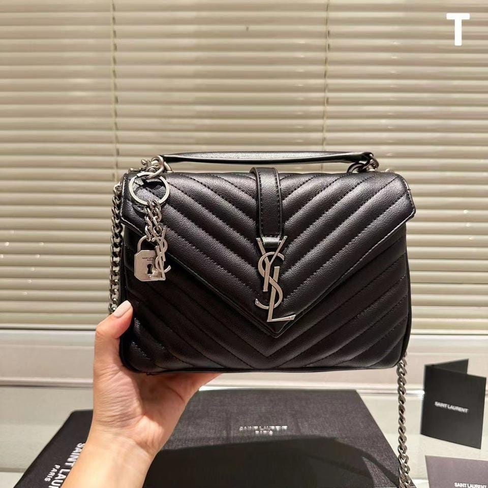 WhatsApp Image 2024-06-19 at 1.27.48 AM YSL Black & (Silver) College Crossbody Sling Bag