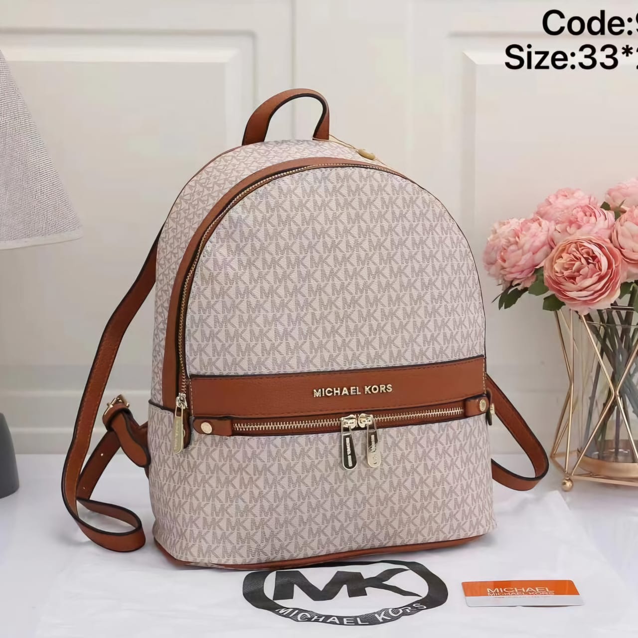WhatsApp Image 2024-06-28 at 7.10.01 PM Michael Kors Jet Set Beige Brown Backpack