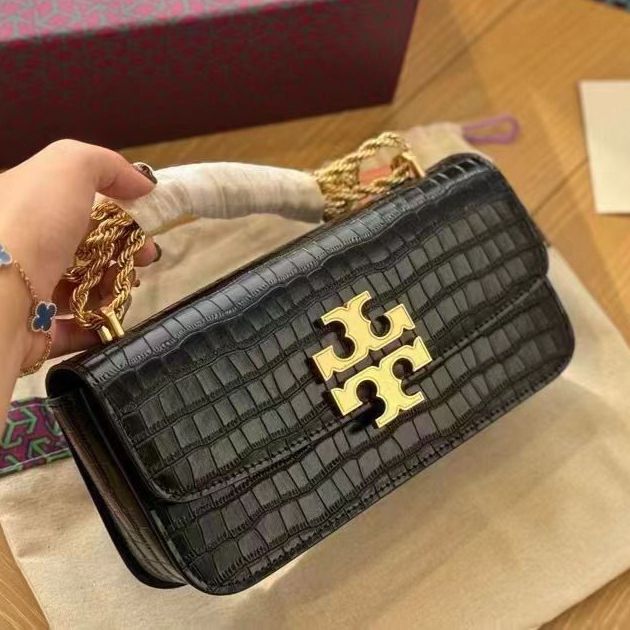 WhatsApp Image 2024-07-03 at 4.12.28 PM Tory Burch Black Croco Sling Bag (With Double Box)