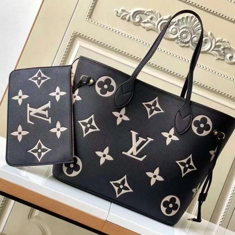 Louis Vuitton Empreinte Black Neverfull Bag (With Box)