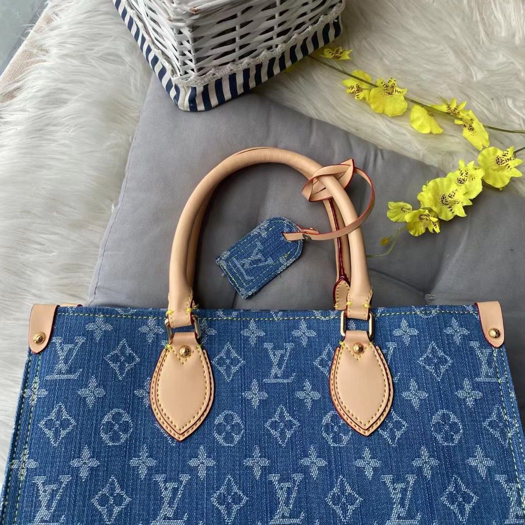 WhatsApp Image 2024-09-07 at 9.32.37 PM Louis Vuitton On The Go Denim 35cm Handbag