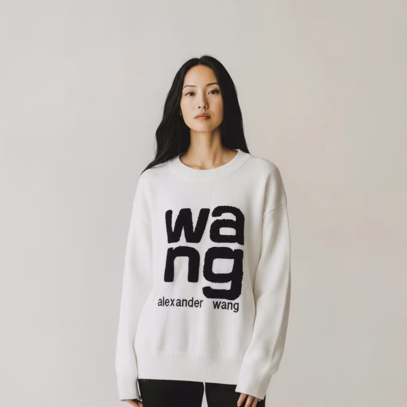 Photoroom_20251128_192704 Alexander Wang White Knitted Full Sleeve Warm Pullover