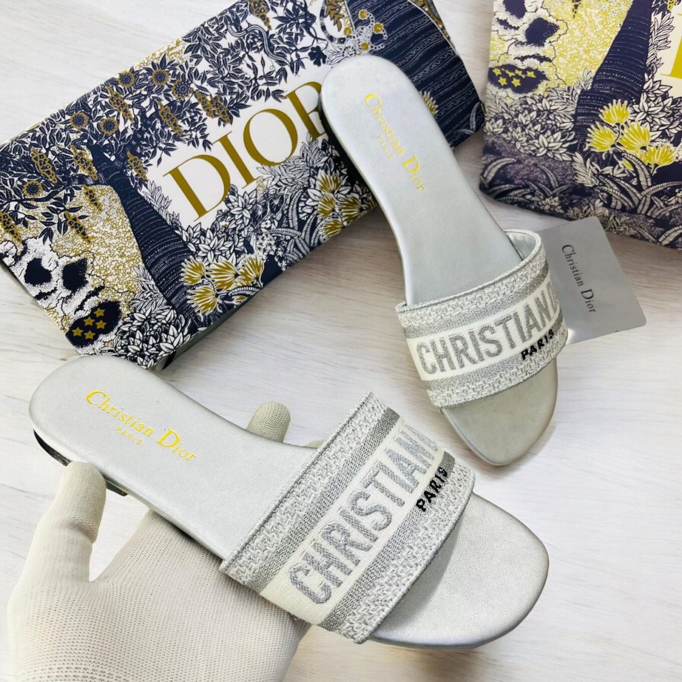WhatsApp Image 2024-10-10 at 4.27.47 PM Christian Dior Silver Dway Slide