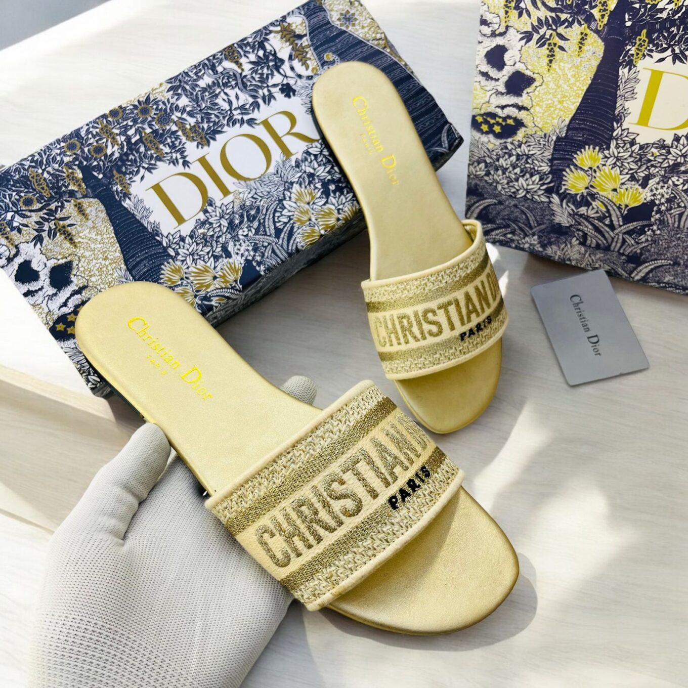 WhatsApp Image 2024-10-10 at 4.36.48 PM (1) Christian Dior Golden Dway Slide