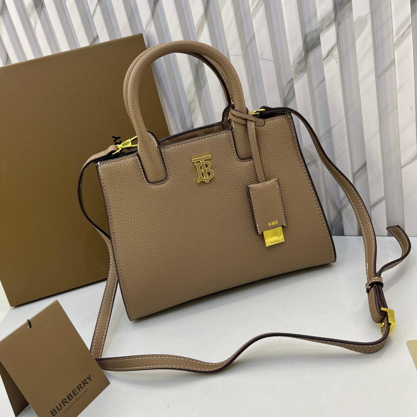 WhatsApp Image 2024-10-18 at 3.54.36 PM Burberry Mini Frances Khaki Handbag (With Box)