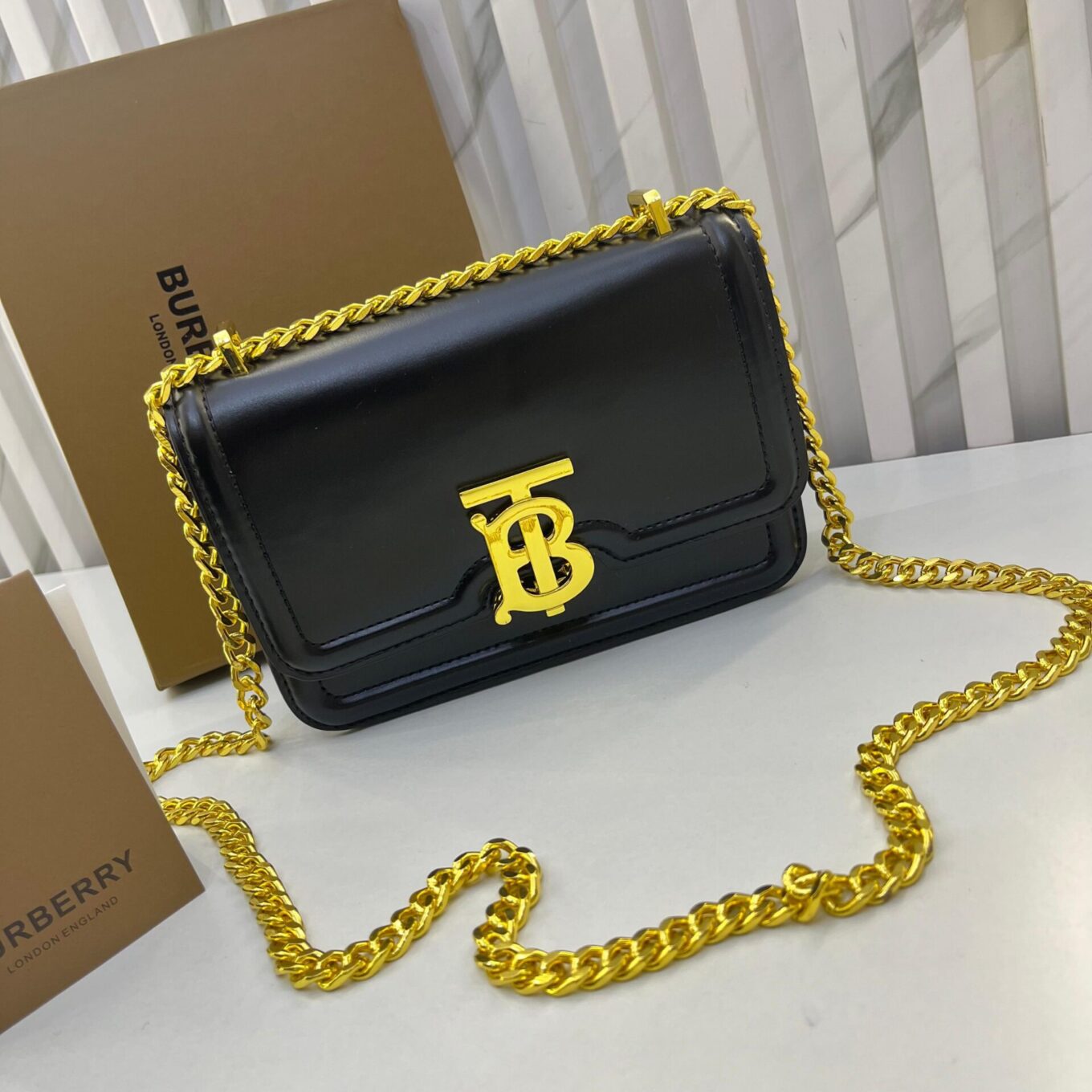 WhatsApp Image 2024-10-18 at 4.04.11 PM Burberry TB Black Chain Sling Bag (With Box)