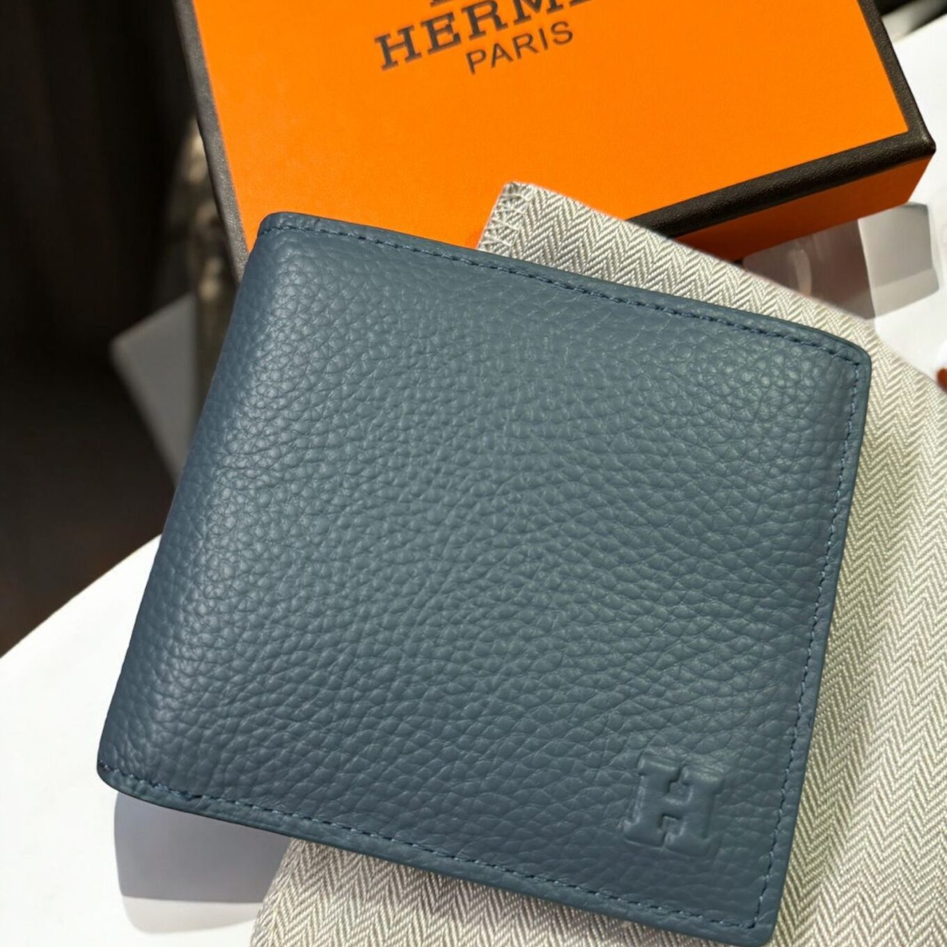 WhatsApp Image 2024-10-19 at 11.35.56 AM Hermes Greyish Blue H Premium Men’s Wallet