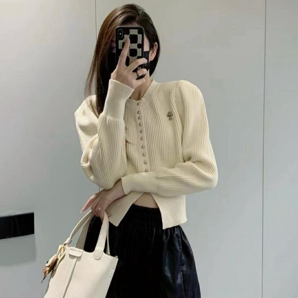 WhatsApp Image 2024-10-21 at 7.21.03 PM (1) Chrome Heart Winter Knit Off White Cardigan