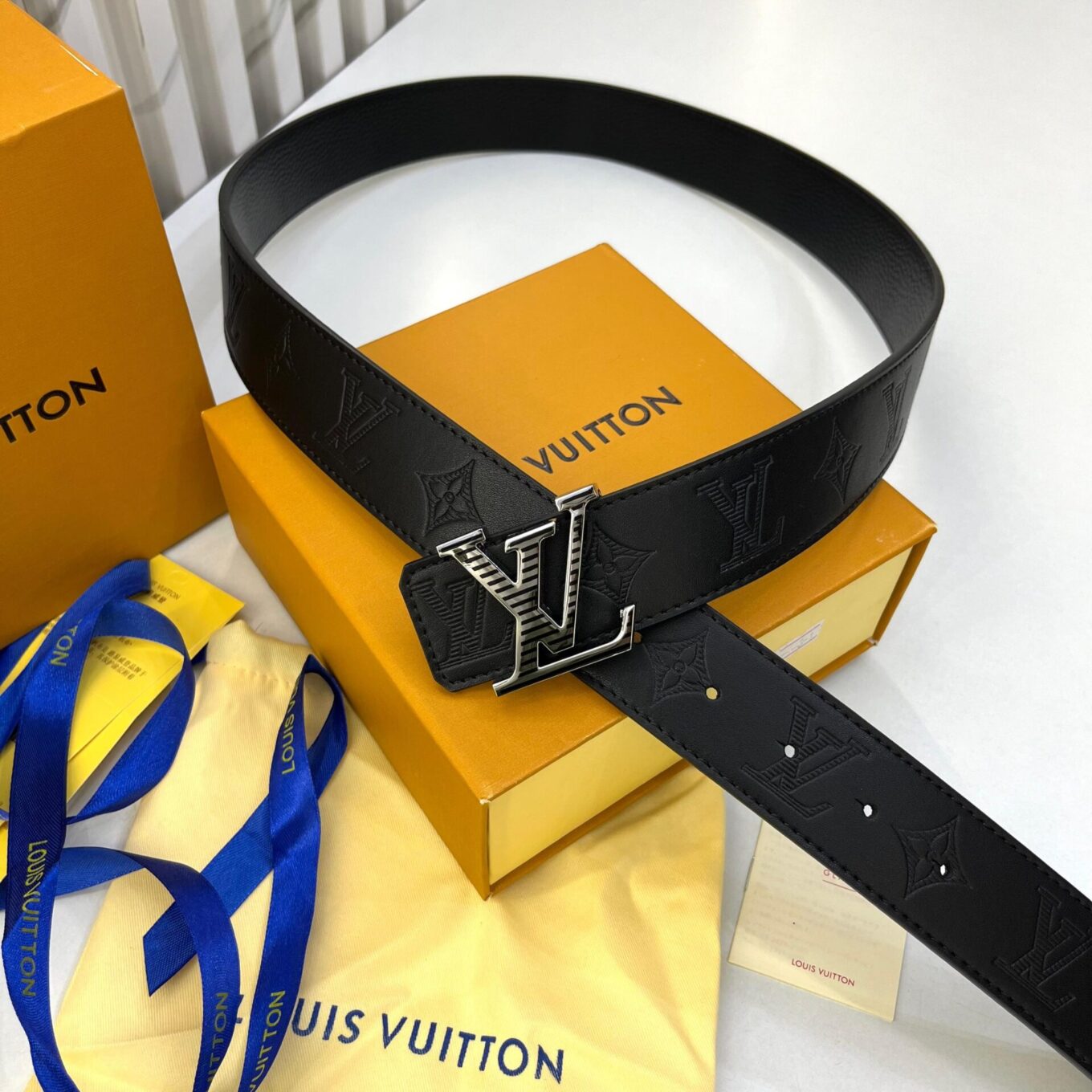 WhatsApp Image 2024-10-26 at 4.30.39 PM Louis Vuitton Black Silver Premium Men’s Belt
