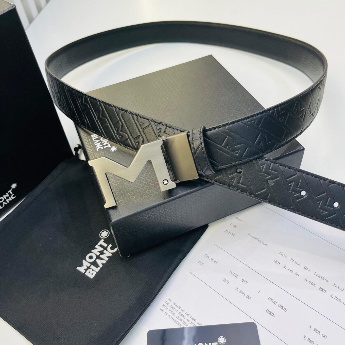 WhatsApp Image 2024-10-26 at 5.40.50 PM Montblanc Black Silver Mono Premium Men’s Belt