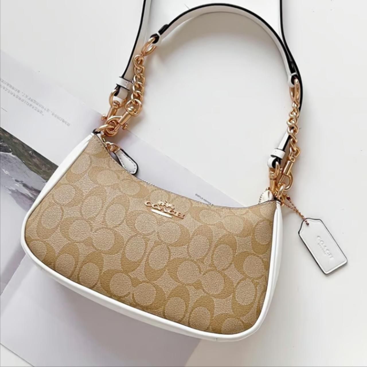 WhatsApp Image 2025-01-28 at 8.01.18 PM Coach Teri Apricot White Shoulder Bag (With Box)