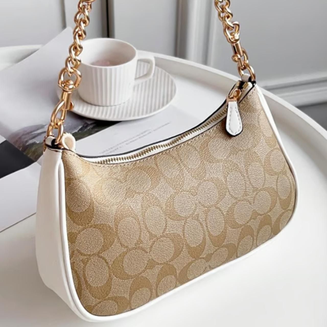 WhatsApp Image 2025-01-28 at 8.01.29 PM Coach Teri Apricot White Shoulder Bag (With Box)