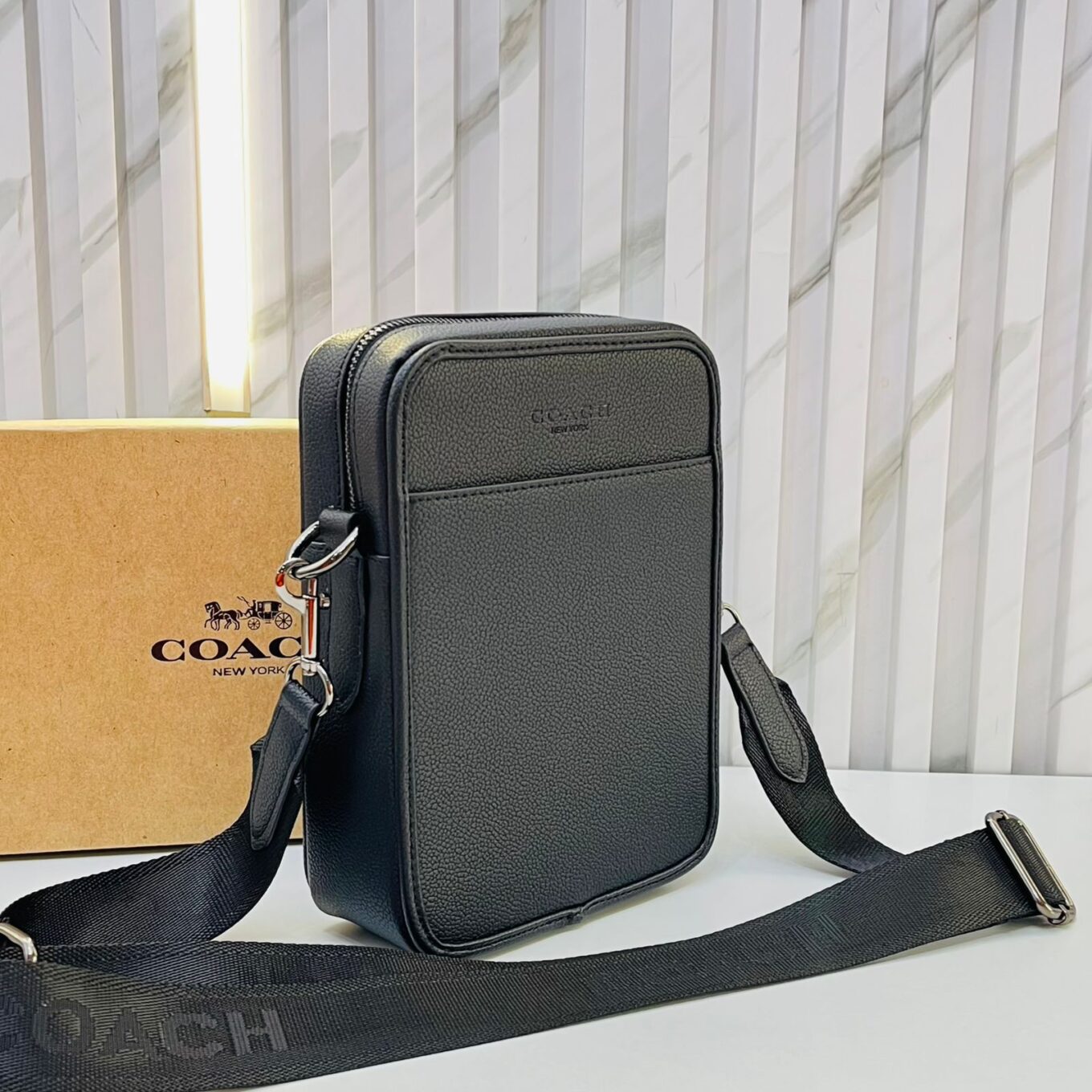 WhatsApp Image 2025-01-30 at 6.24.14 PM (1) Coach All Black Messenger Bag (With Box)