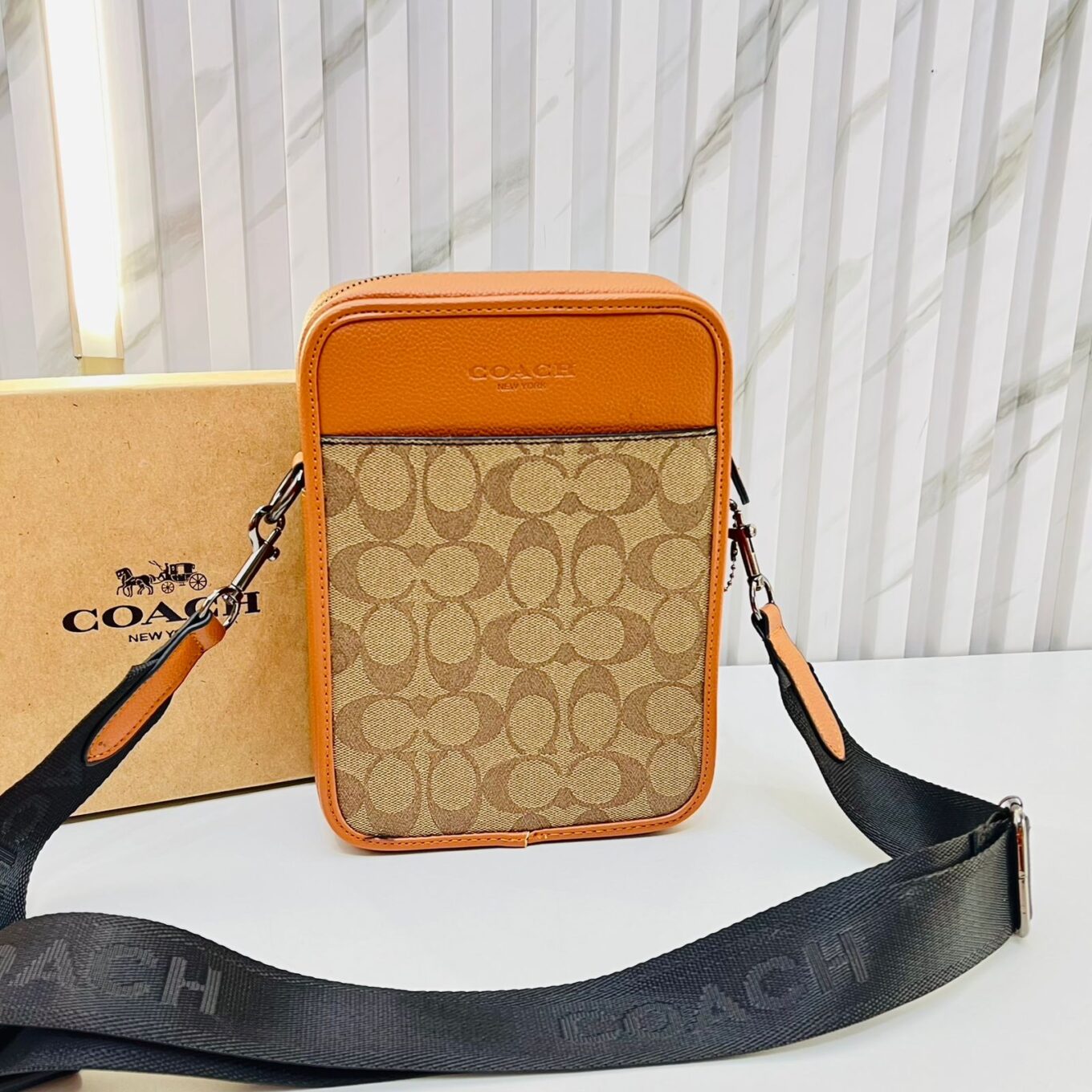 WhatsApp Image 2025-01-30 at 6.28.23 PM Coach Apricot Brown Messenger Bag (With Box)
