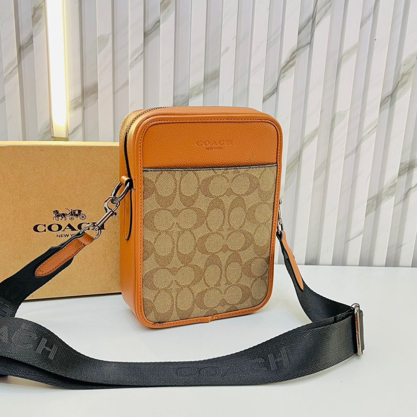 WhatsApp Image 2025-01-30 at 6.28.24 PM Coach Apricot Brown Messenger Bag (With Box)