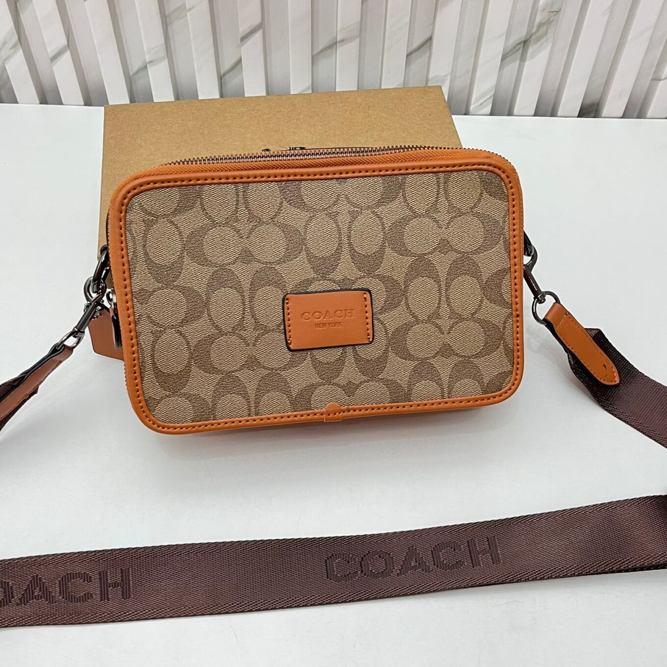 WhatsApp Image 2025-01-30 at 6.53.56 PM Coach Wyatt Apricot Brown Messenger Bag (With Box)