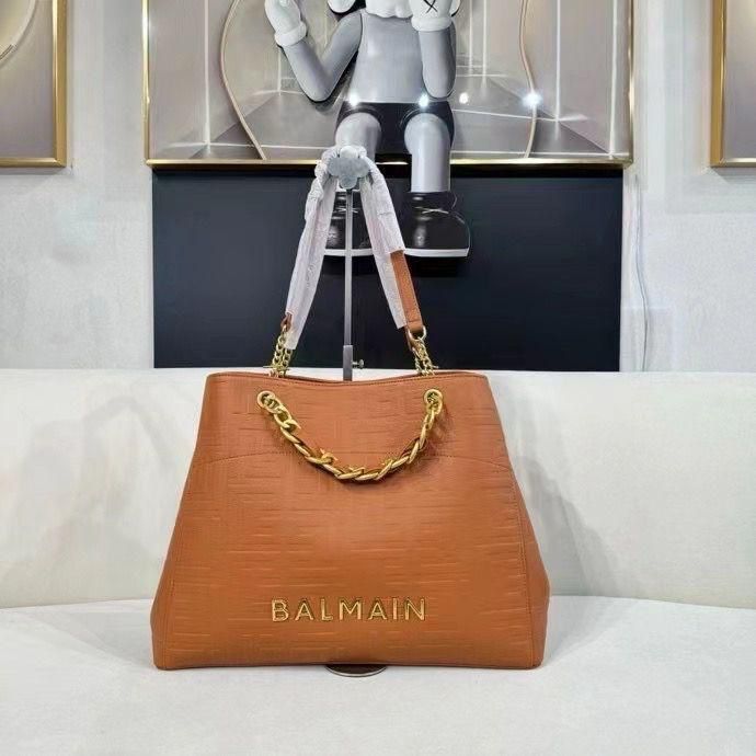 WhatsApp Image 2025-01-31 at 4.34.53 PM Balmain 1945 Brown Embossed Tote Bag