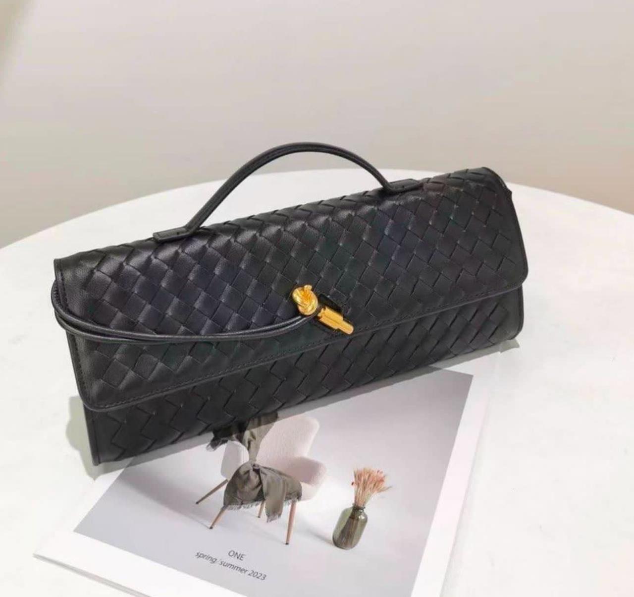 WhatsApp Image 2025-01-31 at 5.16.16 PM Bottega Veneta Black Long Andiamo Clutch Bag (With Box)
