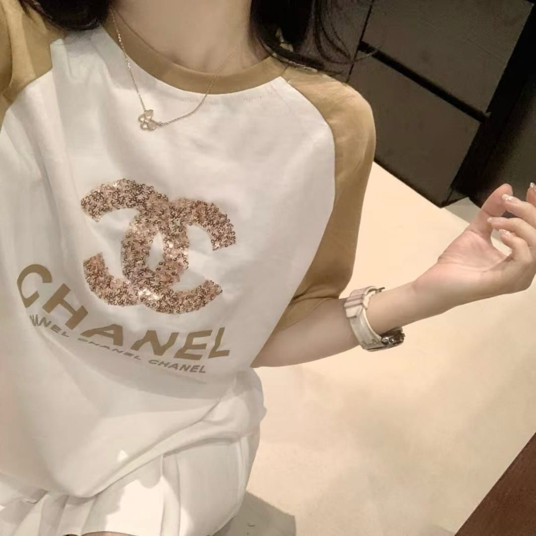 WhatsApp Image 2025-02-14 at 5.49.02 PM (2) Chanel White Khaki Oversized T-shirt For Women