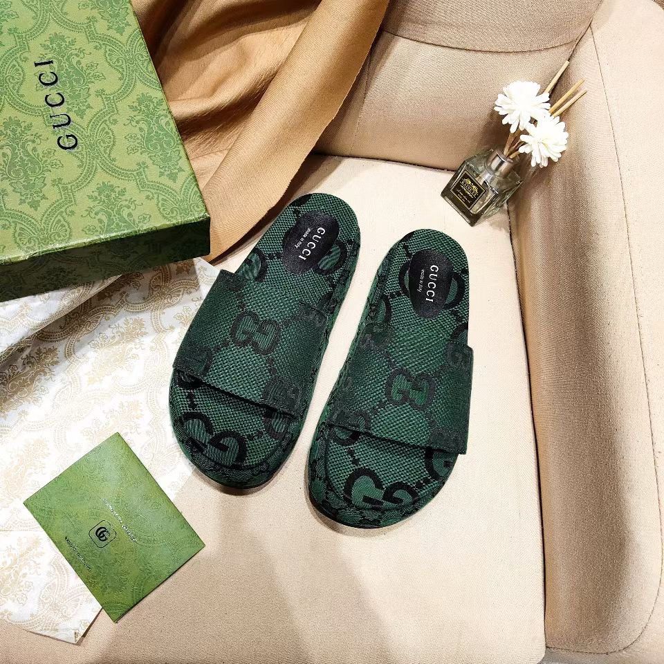 WhatsApp Image 2025-02-15 at 2.08.11 PM (2) Gucci GG Canvas Green Slide Sandle