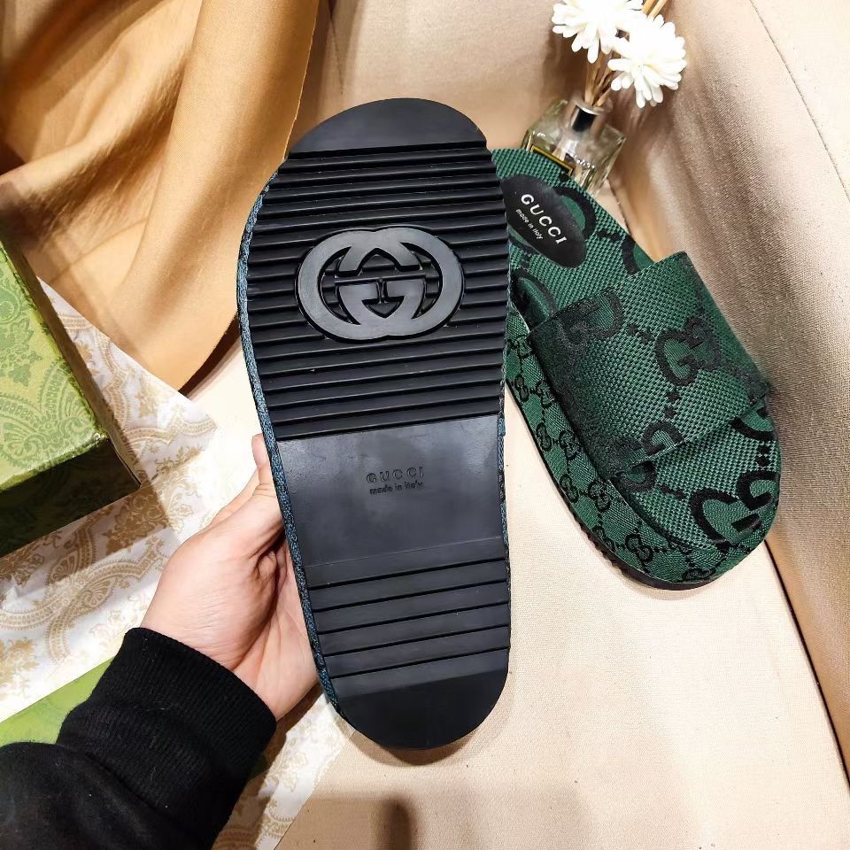 WhatsApp Image 2025-02-15 at 2.08.11 PM Gucci GG Canvas Green Slide Sandle