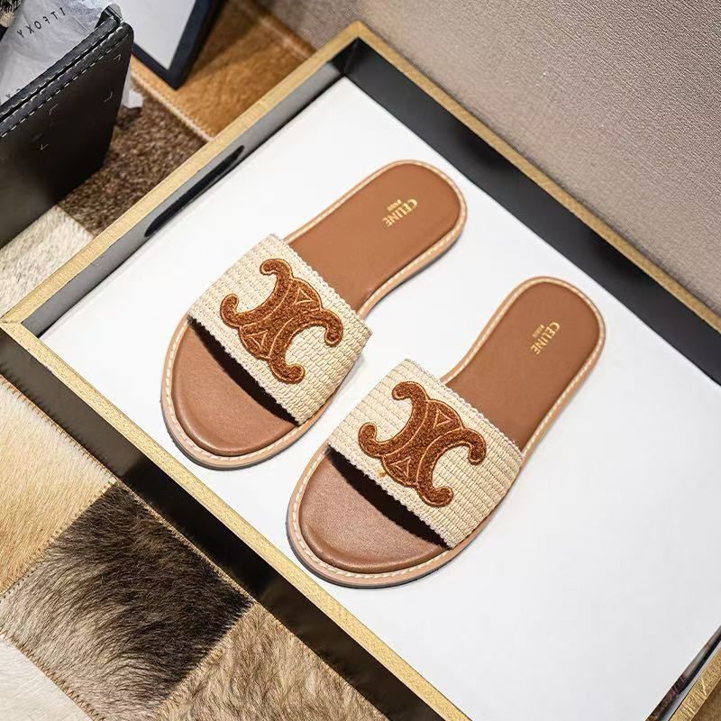 WhatsApp Image 2025-02-27 at 4.44.20 PM Celine Triomphe Brown Flat Slipper