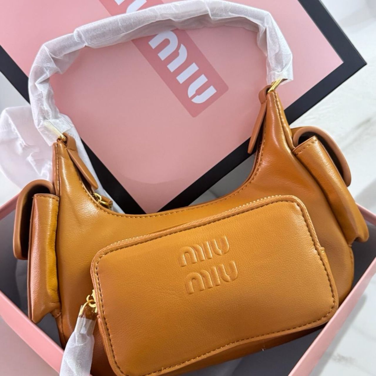 WhatsApp Image 2025-03-03 at 5.36.15 PM Miu Miu Nappa Brown Shoulder Bag (With Box)