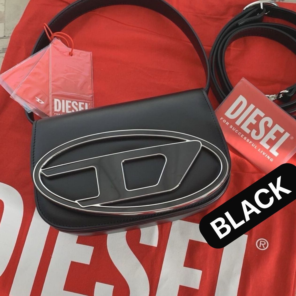WhatsApp Image 2025-03-03 at 7.04.27 PM Diesel Responsible Black Color Shoulder Bag (With Box)