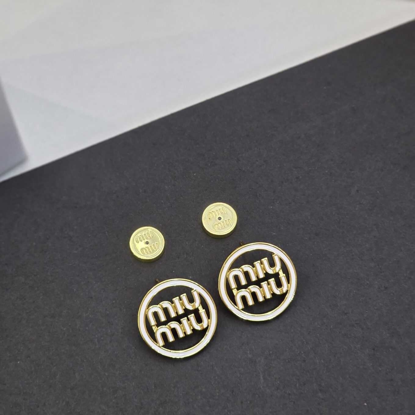 WhatsApp Image 2025-03-15 at 7.28.22 PM Miu Miu White Round Mono Earring