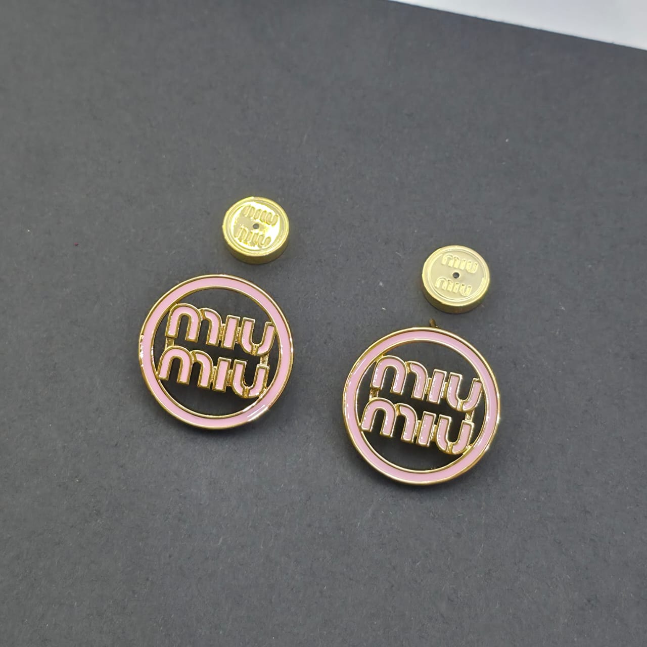 WhatsApp Image 2025-03-15 at 7.38.15 PM Miu Miu Pink Round Mono Earring