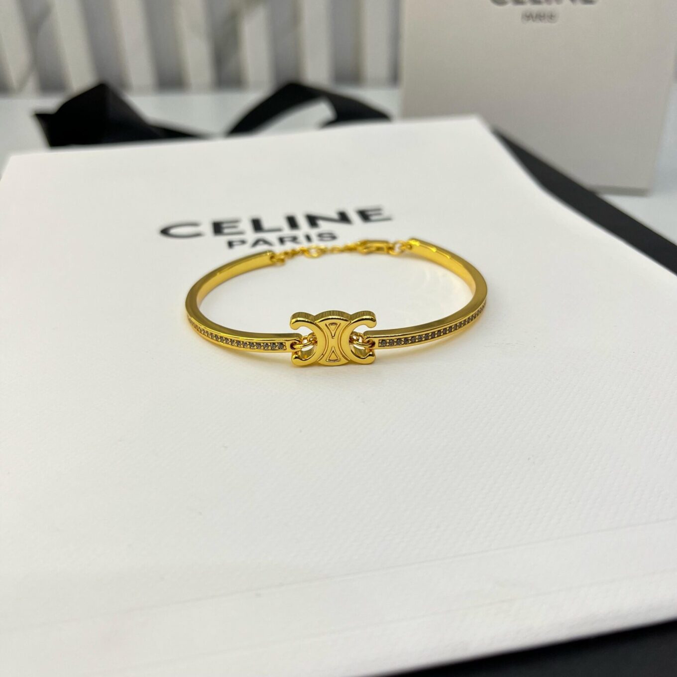 WhatsApp Image 2025-03-31 at 7.12.57 PM Celine Golden Logo Bracelet