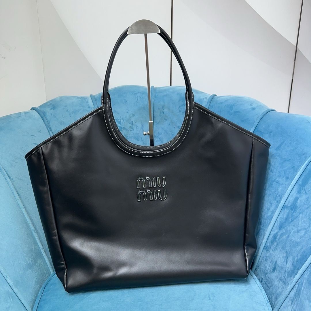 WhatsApp Image 2025-04-11 at 12.15.52 PM Miu Miu Nappa Large Ivy Black Premium Quality Tote Bag (With box)