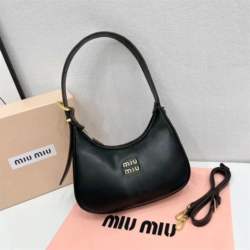 WhatsApp Image 2025-04-11 at 7.00.22 PM Miu Miu Black Hobo Shoulder Bag (With box)